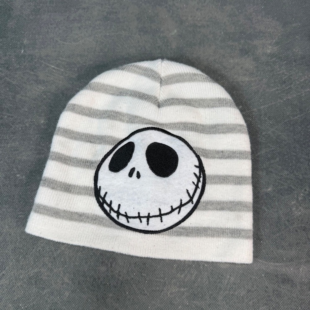 Nightmare Before Christmas Jack Skellington Striped Beanie Disney Hat